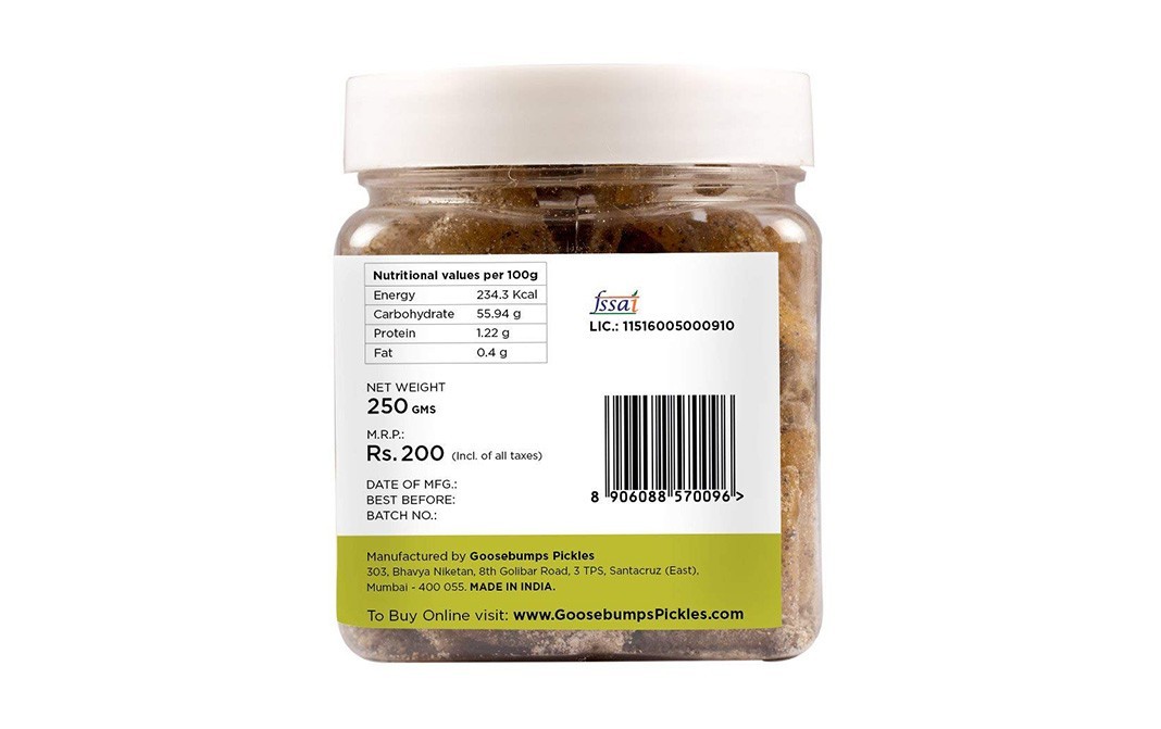 Goosebumps Chunda Homemade Pickle   Glass Jar  250 grams